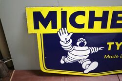 Classic Michelin Tyres Double Sided Enamel Sign 