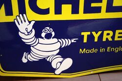 Classic Michelin Tyres Double Sided Enamel Sign 