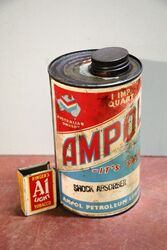 Early Ampol Chevron 1qrt Shock Absorber Oil Tin