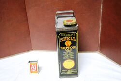 Early Black SHELL Red Clam Motor Oil Tin