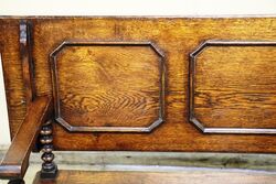 Early C20th English Oak Monks Bench 