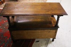 Early C20th English Oak Monks Bench 