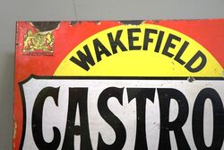 Early Castrol Wakefield Double Sided Enamel Sign 