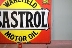 Early Castrol Wakefield Double Sided Enamel Sign 