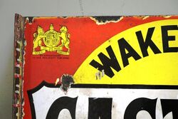 Early Castrol Wakefield Double Sided Enamel Sign 