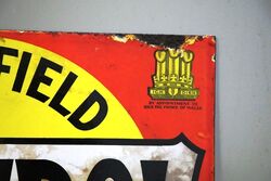 Early Castrol Wakefield Double Sided Enamel Sign 