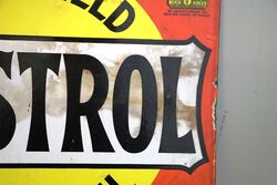 Early Castrol Wakefield Double Sided Enamel Sign 