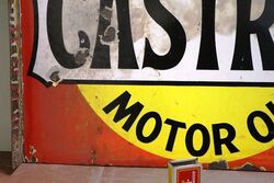 Early Castrol Wakefield Double Sided Enamel Sign 