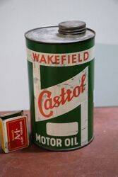 Early Castrol Wakefield One Quart Motor Oil Can.