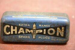 Early Champion Spark Plug in Original Advertising Tin