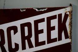 Early EmpireBearcreek Post Mount Enamel Sign 