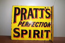 Early Pratt's Perfection Spirit Double Sided Enamel Sign. #