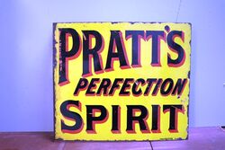 Early Prattand39s Perfection Spirit Double Sided Enamel Sign 