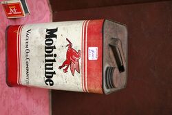 Early Vacuum Mobilube 1 gal Oil Tin.