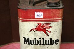 Early Vacuum Mobilube 1 gal Oil Tin