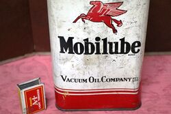 Early Vacuum Mobilube 1 gal Oil Tin