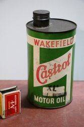 Ear;y Wakefield Castrol "Z" XL One Quart Oil Can.