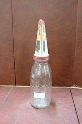 Embossed Caltex Oil Bottle With Tin Top