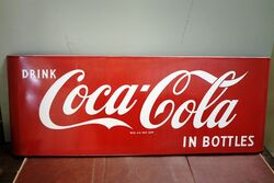 Genuine Drink Coca Cola in Bottles Enamel-Panel-Sign. #