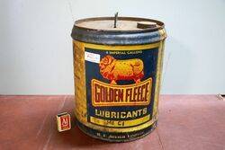 Golden Fleece Ram on Bone MI-CI 4gal Lubricants Drum.