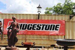 Large Bridgestone Tyres 3 Piece Tin Advertising Sign 