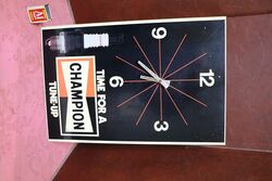 Original Vintage Black Champion Spark Plug Wall Clock.#