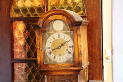 Quality Antique English Oak Grandmother Clock