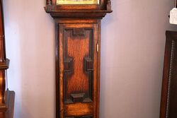 Quality Antique English Oak Grandmother Clock 