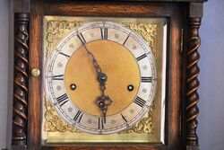 Quality Antique English Oak Grandmother Clock 