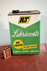 R&T Lubricants One Gallon Oil Tin.