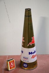 Rare Gold Conical Mobiloil Special Oil Tin 