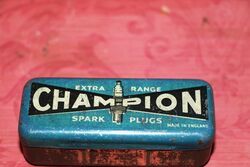 Rare Light Blue Champion Spark Plug Tin