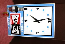 Rare Original Vintage BLUE Champion Spark Plug Wall Clock