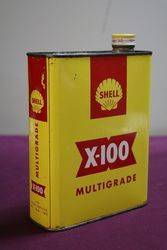 Shell X100 Motor Oil Tin 