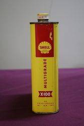 Shell X100 Motor Oil Tin 