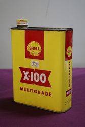 Shell X100 Motor Oil Tin 