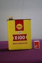 Shell X100 Motor Oil Tin 