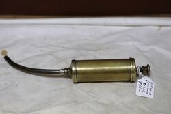 Small Antique Brass Cylinder Oiler.