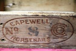 Small Antique Capewell No 8 Horsenails Packing Box