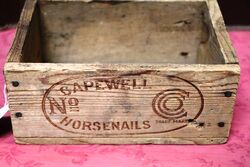 Small Antique Capewell No 8 Horsenails Packing Box