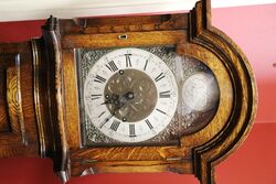 Stunning Art Deco English Oak Grandmother Clock 