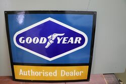 Stunning GoodYear Authorised Dealer Enamel Advertising Sign  