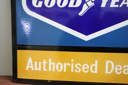 Stunning GoodYear Authorised Dealer Enamel Advertising Sign  