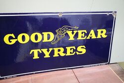 Stunning GoodYear Tyres Double Sided Enamel Sign 