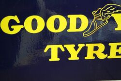 Stunning GoodYear Tyres Double Sided Enamel Sign 