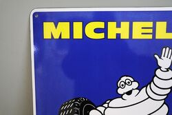 Stunning Original Michelin Enamel Advertising Sign Dated 1977