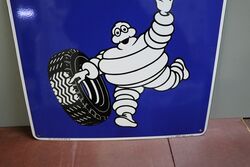 Stunning Original Michelin Enamel Advertising Sign Dated 1977