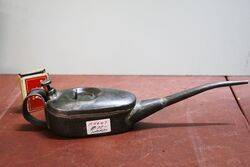 Vintage 13 pint Boat Shape Oiler with Button Pump Action